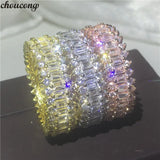 Tennis Ring AAAAA CZ Stone Wedding Band Rings for Couple