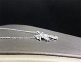 Flower Pendant CZ 925 Silver Necklace for Women