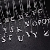 925 Silver 26 Letters Cz Birthday Name Pendant Necklace for Women
