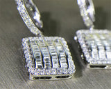 T Shape Zircon Sterling Silver Dangle Earrings