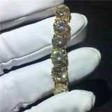 Yellow Filled Zircon Tennis Bracelet 8mm AAAAA CZ Wedding Jewelry