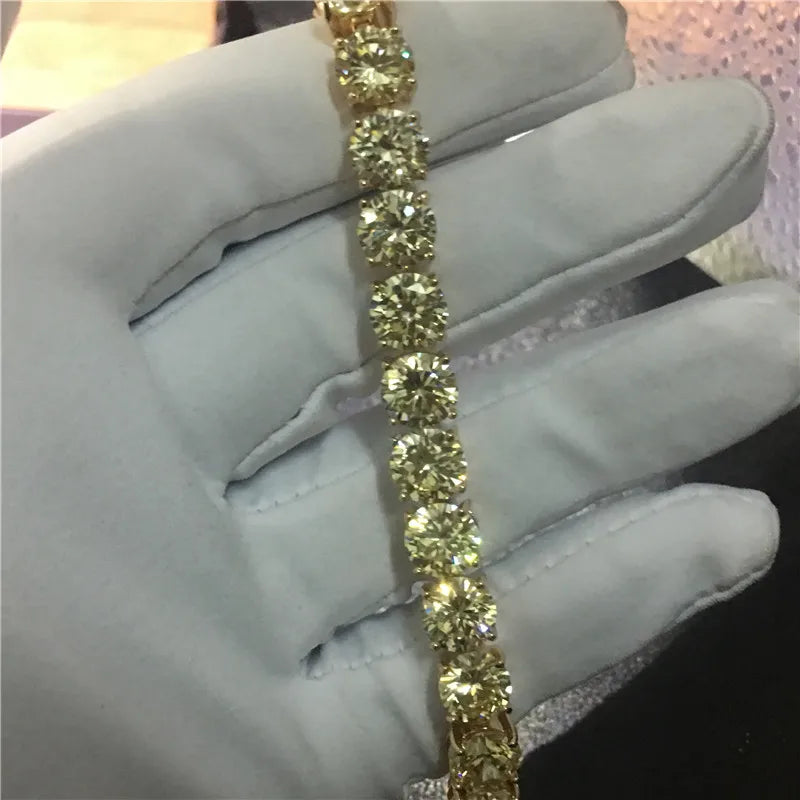 Yellow Filled Zircon Tennis Bracelet 8mm AAAAA CZ Wedding Jewelry