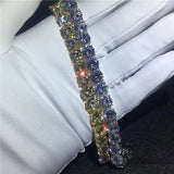 Yellow Filled Zircon Tennis Bracelet 8mm AAAAA CZ Wedding Jewelry