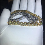 Yellow Filled Zircon Tennis Bracelet 8mm AAAAA CZ Wedding Jewelry