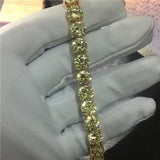 Yellow Filled Zircon Tennis Bracelet 8mm AAAAA CZ Wedding Jewelry