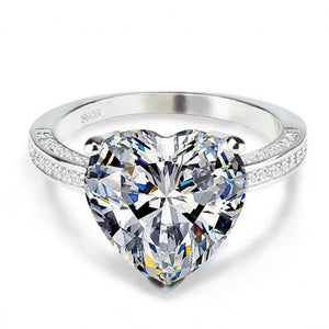 Heart Promise Ring 925 Silver 4ct CZ Wedding Band Rings For Women