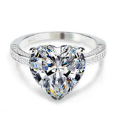 Heart Promise Ring 925 Silver 4ct CZ Wedding Band Rings For Women
