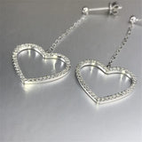 Heart Shape Drop Earrings with AAAAA Zircon CZ 925 Sterling Silver