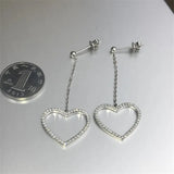 Heart Shape Drop Earrings with AAAAA Zircon CZ 925 Sterling Silver