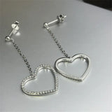 Heart Shape Drop Earrings with AAAAA Zircon CZ 925 Sterling Silver