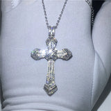 Big Zircon Cz 925 Silver Wedding Necklace