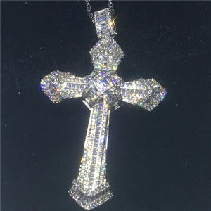 Big Zircon Cz 925 Silver Wedding Necklace