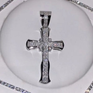Cz Pave Cross Pendant 925 Sterling Silver Necklace Jewelry