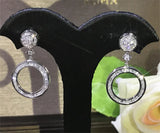 Zircon Cz 925 Silver Dangle Earrings for Women Party