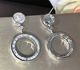 Zircon Cz 925 Silver Dangle Earrings for Women Party