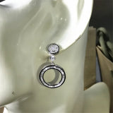 Zircon Cz 925 Silver Dangle Earrings for Women Party