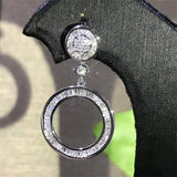 Zircon Cz 925 Silver Dangle Earrings for Women Party