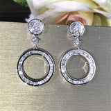 Zircon Cz 925 Silver Dangle Earrings for Women Party