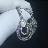 Pave Setting Zircon 925 Silver Drop Earrings