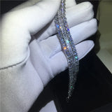 Female T-shaped AAAAA CZ Silver Wedding Bracelet for Women