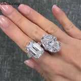 925 Silver AAAAA Sona CZ Engagement Wedding Ring