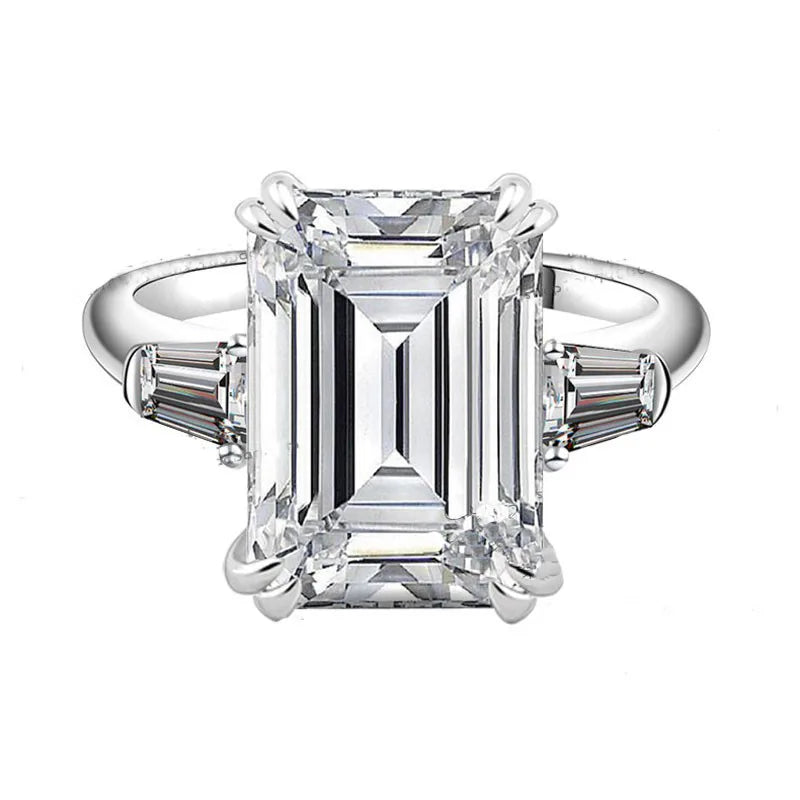 925 Silver AAAAA Sona CZ Engagement Wedding Ring