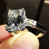 925 Silver AAAAA Sona CZ Engagement Wedding Ring