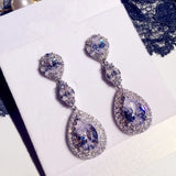 Water Drop AAAAA CZ Dangle Earrings