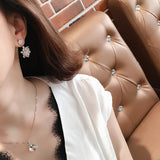 Sexy Snowflake Drop Earrings AAAAA Zircon 925 Silver Wedding Dangle Earrings