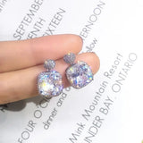 Drop earrings Cushion Cut AAAAA cz 925 Sterling silver Dangle Earrings