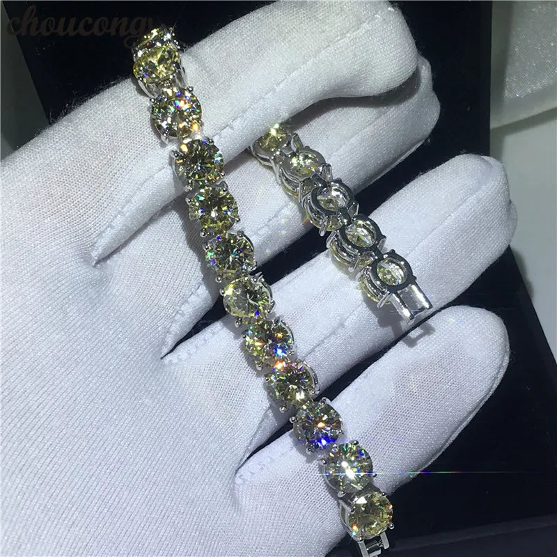8mm Yellow Zircon Tennis Bracelet, Wedding Party Jewelry