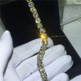 8mm Yellow Zircon Tennis Bracelet, Wedding Party Jewelry
