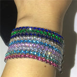 4mm AAAAA Zircon cz Silver Tennis Bracelet for Women Men