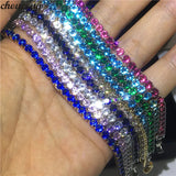 4mm AAAAA Zircon cz Silver Tennis Bracelet for Women Men