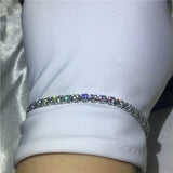 Female 4mm AAAAA Zircon Filled Bracelet, Silver Wedding Jewelry