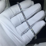 Female 4mm AAAAA Zircon Filled Bracelet, Silver Wedding Jewelry