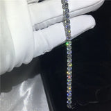 Female 4mm AAAAA Zircon Filled Bracelet, Silver Wedding Jewelry