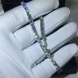 Female 4mm AAAAA Zircon Filled Bracelet, Silver Wedding Jewelry
