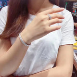 Baguette Cut CZ Silver Bangle for Women