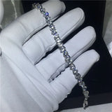 4mm AAAAA Zircon Silver Wedding Bracelet for Women