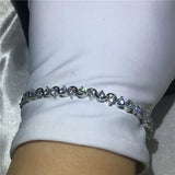 4mm AAAAA Zircon Silver Wedding Bracelet for Women