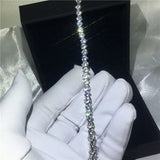 4mm AAAAA Zircon Silver Wedding Bracelet for Women