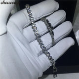 4mm AAAAA Zircon Silver Wedding Bracelet for Women