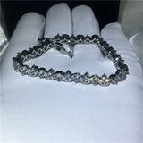 4mm AAAAA Zircon Silver Wedding Bracelet for Women