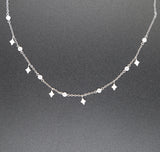Christmas CZ Drop Choker Layer Charm Necklaces For Women