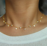 Christmas CZ Drop Choker Layer Charm Necklaces For Women