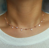 Christmas CZ Drop Choker Layer Charm Necklaces For Women