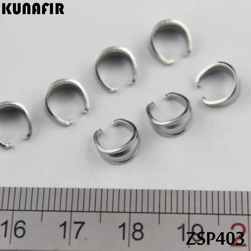 200pcs 7.7mm Stainless Steel Circular Hook Pendant Jewelry DIY Parts