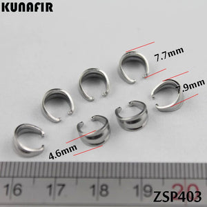 200pcs 7.7mm Stainless Steel Circular Hook Pendant Jewelry DIY Parts