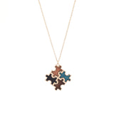 Hip Hop Multilayer Necklace Square Metal Cool Long Chain